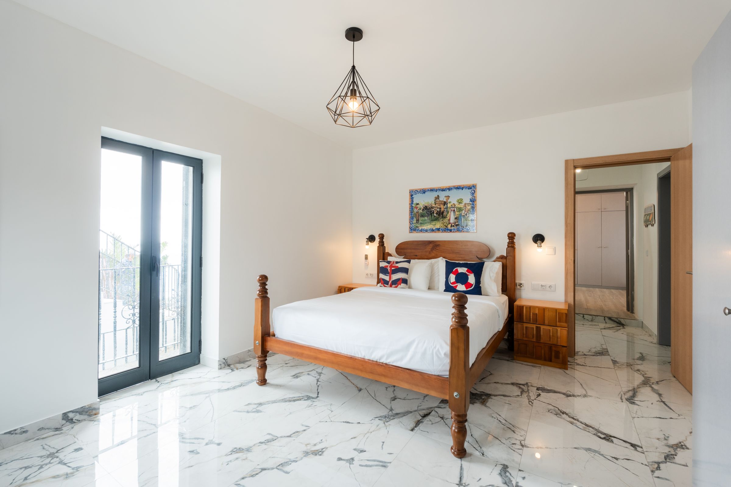 BEDROOM 2 spacious with Balcony & Pool Terrace view